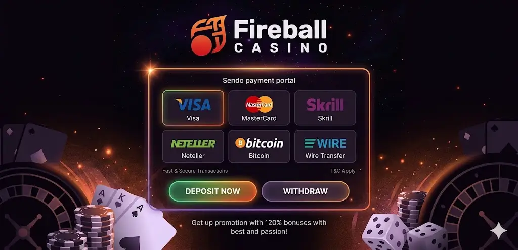Fireball Casino fizetési módok