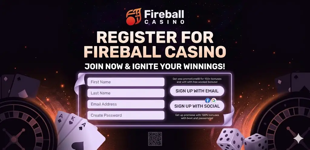 Fireball Casino regisztrációs űrlap